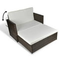 thumbnail image 3 of vidaXL 2 Seater Sofa Patio Deck Wicker Sleeper Sofa with Cushions PE Rattan, 3 of 6