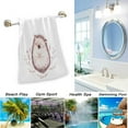 thumbnail image 4 of Dreamtimes Cute Baby Hedgehog for Children Luxury 2-Pack Soft Highly Absorbent Fluffy Guest Decor Hand Towels, Multipurpose for Bathroom, Hotel, Gym and Spa (14" x 28",White), 4 of 5