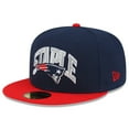 thumbnail image 3 of Men's New Era Navy/Red New England Patriots NFL x Staple Collection 59FIFTY Fitted Hat, 3 of 6