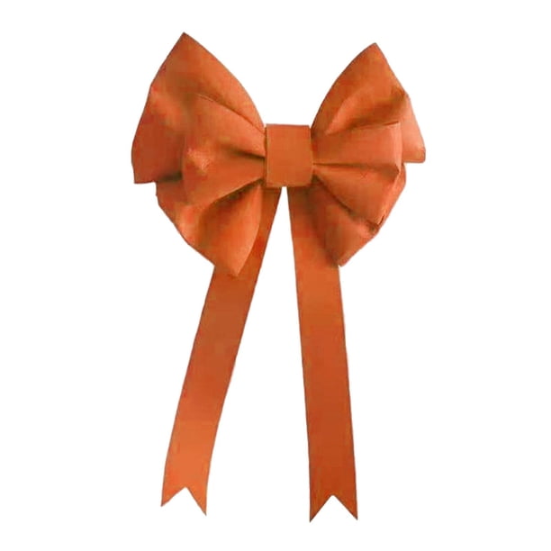 Accesorios de decoración con lazo, lazo gigante para festivales navideños en interiores y exteriores. naranja