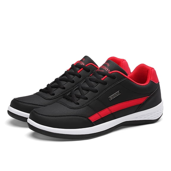 Men's Waterproof Leather Casual Sneakers, Lace-Up Comfortable Walking Shoes with Non-Slip Rubber Outsole, Lightweight Durable Footwear for Daily Wear and Outdoor Activities