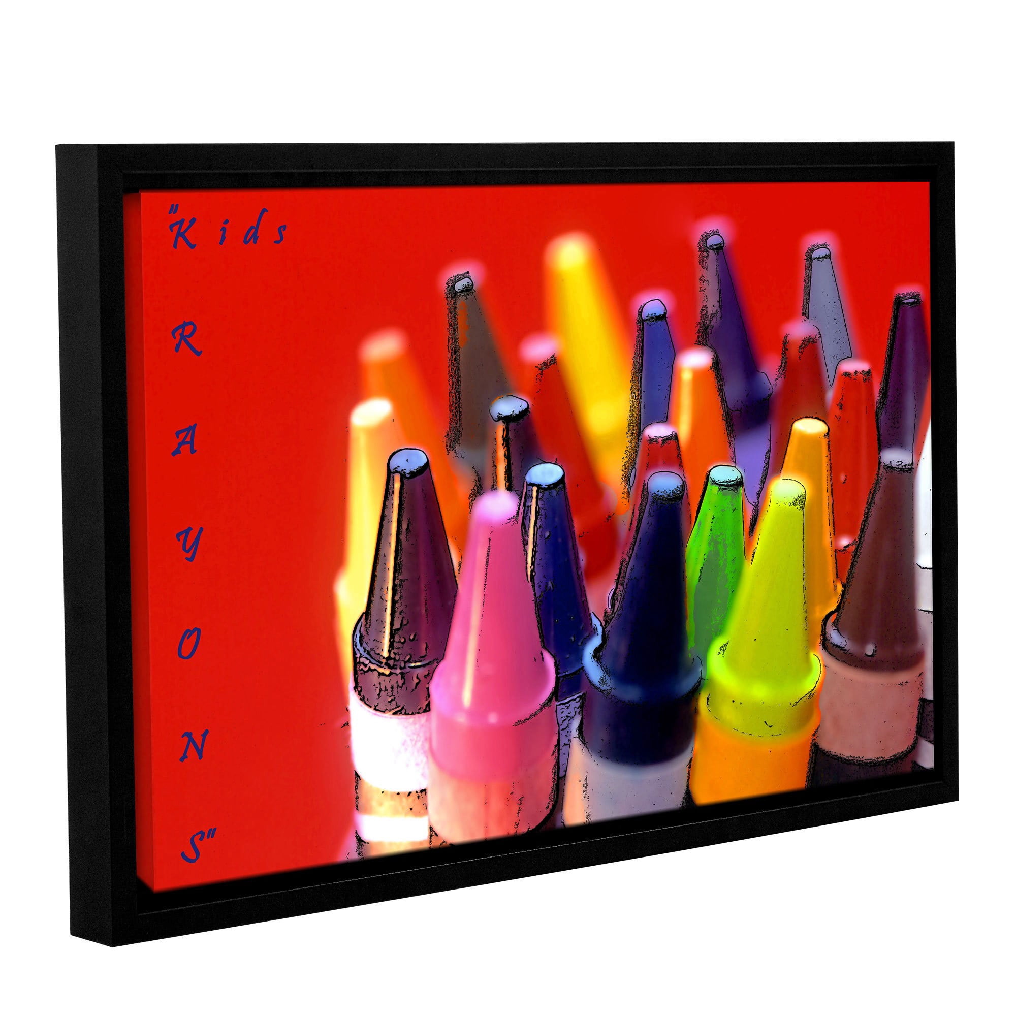 ArtWall Linda Parker "Kids Krayons" Gallery-wrapped Floater-framed Canvas