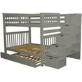 Bedz King Stairway Bunk Beds Full over Full with 4 Drawers in the Steps