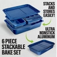thumbnail image 6 of Granitestone Baking Pans 6 Piece Cookie Sheet Bakeware Set Nonstick Dish Tray Oven Pan Casserole Dish Jelly Roll Pan, Blue, 6 of 6