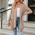 thumbnail image 5 of Fiaer Cardigan Sweaters For Women Trendy Long Sleeve Casual Loose Solid Open Front Cozy Knit Tops Khaki XL, 5 of 8
