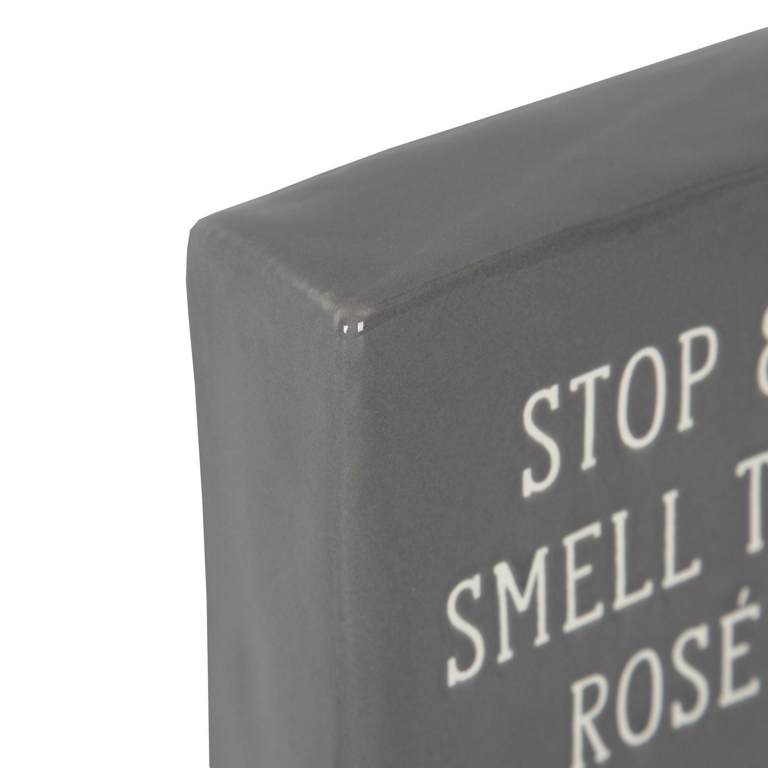 Plaque carrée de table en porcelaine “Stop & Smell the Rosé” Linden 10,4cm L x 10,2cm H x 3,5cm P