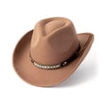 thumbnail image 2 of LILIYA Packable Western Cowboy Hat for Women and Men, Foldable Wide Brim Travel Hats, Lightweight Sun Protection Breathable Headwear for Trips and Vacations, 2 of 3