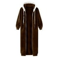 thumbnail image 5 of HAiming Womens Winter Fuzzy Fleece Jacket Long Sleeve Zip up Hooded Coats Plus Size Casual Long Outerwear with Pocket, 5 of 5