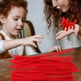 thumbnail image 3 of OUNONA 300Pcs Red Plush Chenille Stems Bendable Twisted Rods for Craft Making Handmade Accessories, 3 of 6