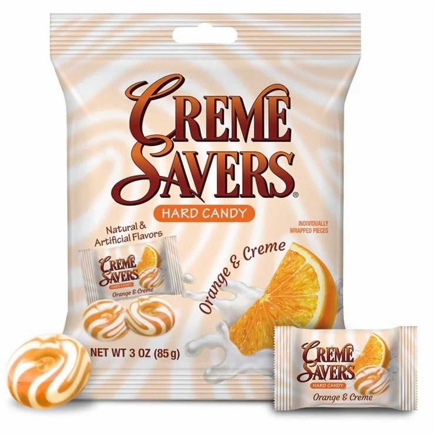 Cream Savers Orange & Cream, 6.25 Ounce Bag Pack of 4, Individually Wrapped Hard Candy, Orange Candy, The Hampton Candy Company