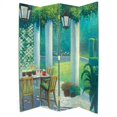 thumbnail image 1 of Wayborn Hand Painted 4 Panel The Patio Room Divider Room Divider, 1 of 1