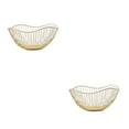thumbnail image 3 of kurtrusly Sturdy And Durable Metal Fruit Baskets Large Capacity Open Wire Exquisite Appearance Wide gold Straight large 2Set, 3 of 6