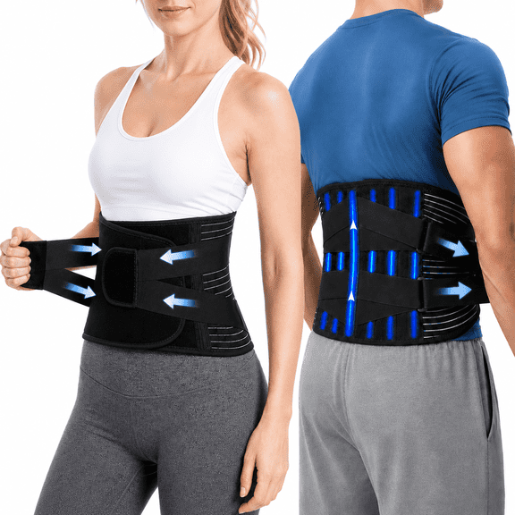 Back Brace for Lower Back Pain Relief, Sciatica Lumbar Support Belt for Men & Women, Adjustable Back Support Brace for Work & Daily Use, All-Day Comfort & Heavy-Duty Compression-L