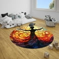 thumbnail image 6 of Moon Phase Mandala Round Area Rug, celestial circle carpet for living room or studio, soft washable non-slip floor mat, mystical witchy astrology décor accent for night lovers, 6 of 6