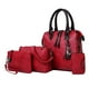 thumbnail image 5 of 4 bolsos grandes tipo hobo de piel sintética para mujer, tipo bandolera rojo, 5 of 9