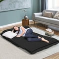 thumbnail image 4 of Costway Foldable Floor Sofa Bed 6-Position Adjustable Couch w/ 2 Pillows Black, 4 of 10