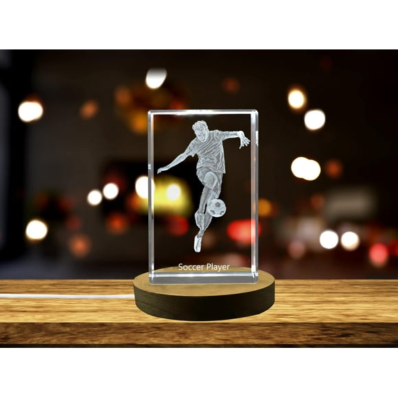 Soccer Player 3D Engraved Crystal 3D Engraved Crystal Keepsake/Gift/Decor/Collectible/Souvenir