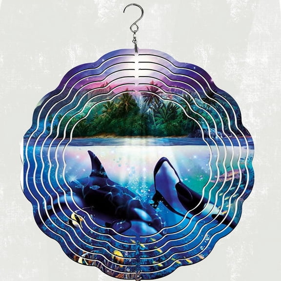 Orcas/Whales Wind Spinner
