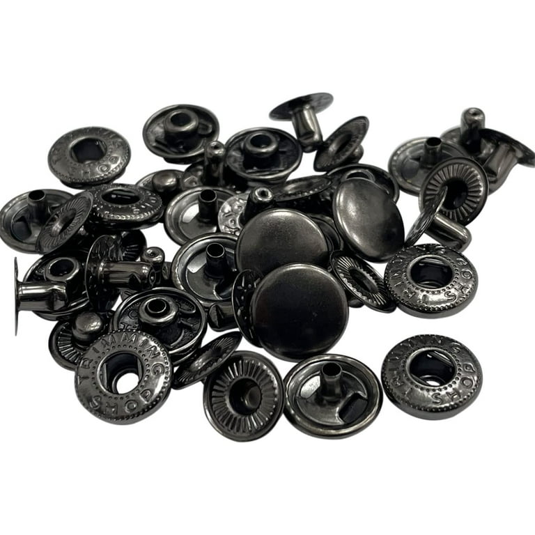 Trimming Shop 12mm S Spring Press Studs 4 Part, Durable and Lightweight,  Metal Snap Buttons Fasteners for Jackets, DIY Leathercrafts, Sewing  Clothing