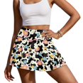 thumbnail image 3 of HELLHERO Elastic Golf Tennis Skirts for Travel Yoga, Flowers Pattern Polyester Spandex Fabric Built-in Shorts Tennis Golf Skirts Workout, 3 of 9