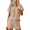 Khaki, variant on Ekouaer Womens Pajama Set Ribbed Knit Soft Shorts Pjs Summer Sleepwear Two Piece Casual Lounge Sets with Drawstring & Pockets