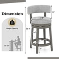thumbnail image 5 of 27/31 Inch Swivel Bar Stool with Upholstered Back Seat and Footrest, 5 of 7