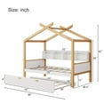 thumbnail image 6 of White Twin Size Wooden House Bed with Original Wood Colored Frame Twin Size Trundle and Bookshelf Storage Space, 6 of 13