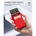 thumbnail image 3 of Plånbok för kvinnor och män Pop up Slim Card Plånbok RFID-blockering med pengaficka | Minimalistisk kreditkortshållare för kvinnor | Rosröd, 3 of 5