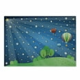 thumbnail image 1 of Balloon Cutting Board, Cartoon Balloons Floating in the Night Sky over the Hills Environment, Decorative Tempered Glass Cutting and Serving Board, in 3 Sizes, by Ambesonne, 1 of 2
