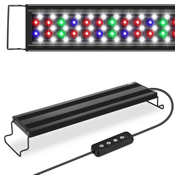 AQQA Aquarium Light,Full Spectrum Fish Tank Light for Plants,3 Mode+Timer+Adjustable Brightness,High Brightness LED Beads with Extendable Bracke