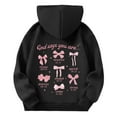 thumbnail image 5 of WOYY Girl's Hoodie Letter Bow Print Hooded Sweatshirt Casual Pullover Hoodies, Sizes 3-12, 5 of 5