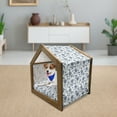 thumbnail image 3 of Blue Pet House, Chinese Floral Garden Pattern Nature Inspirations with Traditional Ornament Design, Outdoor & Indoor Portable Dog Kennel with Pillow and Cover, 5 Sizes, Blue White, by Ambesonne, 3 of 5