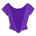 thumbnail image 6 of Ounisa Women's Basic Short Sleeve Scoop Neck Crop Top Backless Shirt, 6 of 7