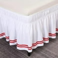 thumbnail image 2 of suxuMhao Twin Bed Skirt - Elastic Wrap Around Bed Skirt Twin,Breathable & Wrinkle-Resistant, Detachable Striped Style, Fits 39×75 Inch Twin Size Beds with 15 Inch Drop, White & Red, 1 Piece, 2 of 3