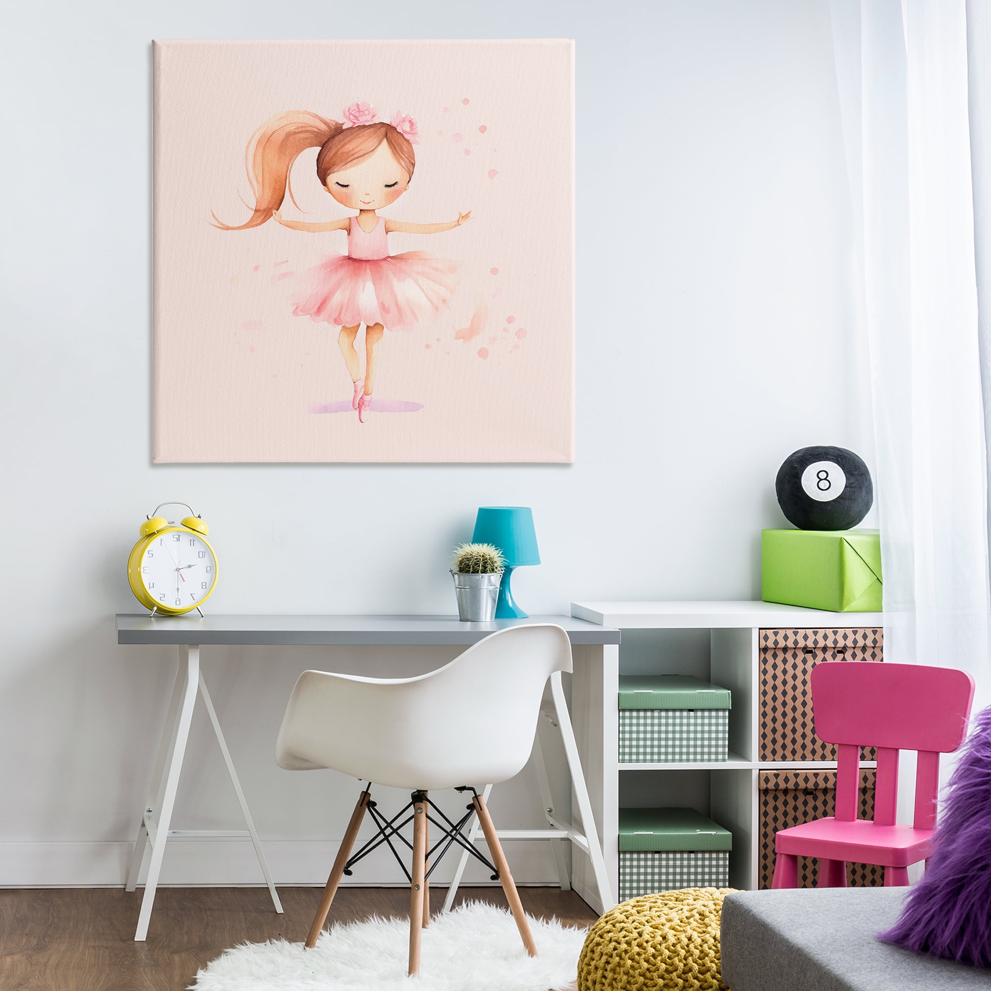 Stupell Industries Little Dancer Girl People Painting Wrapped Canvas Art Print Wall Art, 36 x 36