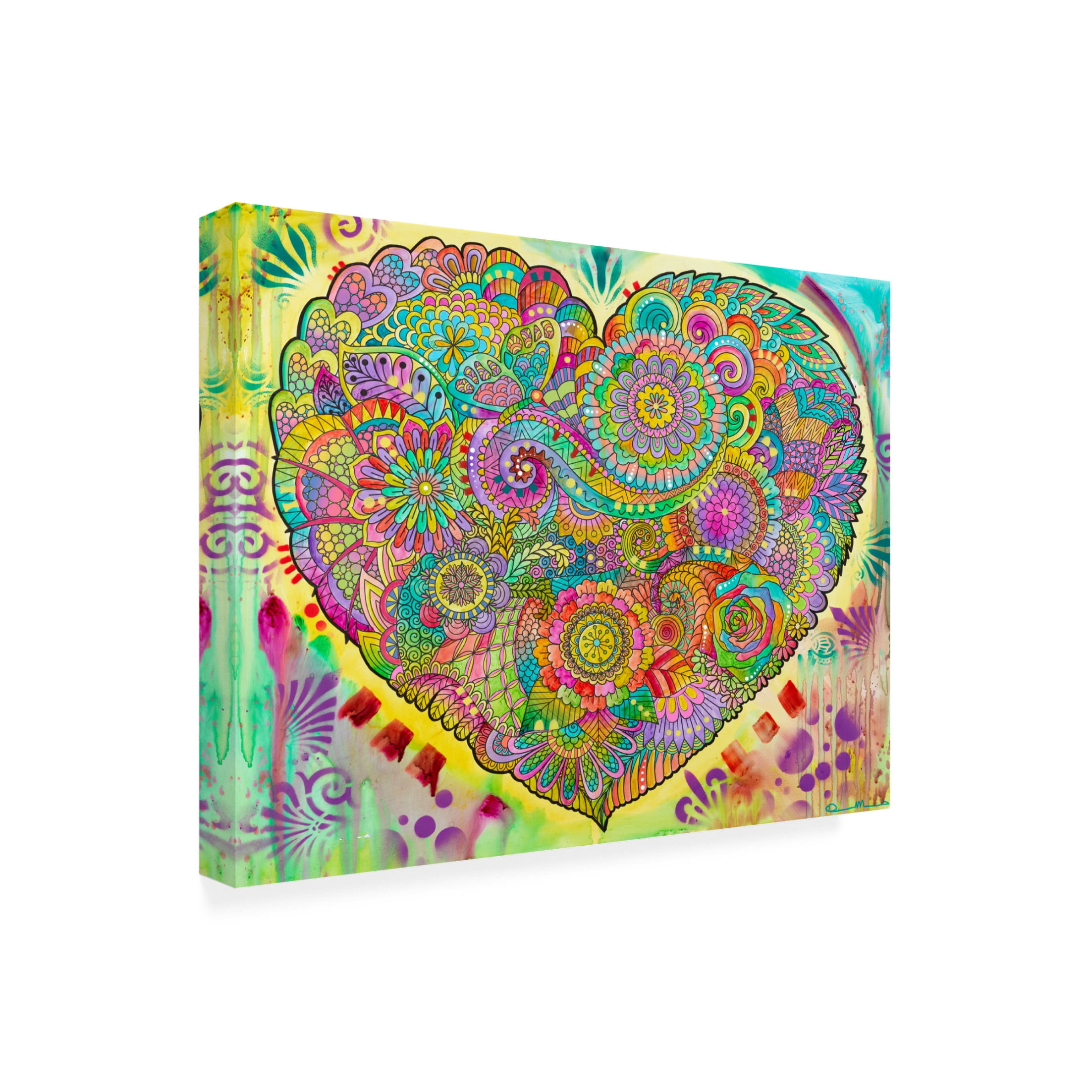 Canvas Wall Art - Dean Russo 'Mandala of the Heart' Wall Art for Living Room, Bedroom, or Office Décor by Trademark Fine Art - 24 x 18 Inches