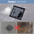 thumbnail image 3 of Wowow 6 in. x 6 in. Stainless Steel Square Shower Drain with Tile-In Pattern Drain Cover, 3 of 5
