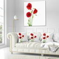 thumbnail image 3 of Designart Isolated Red Poppy Flowers - Floral Throw Pillow - 16x16, 3 of 5
