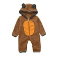 thumbnail image 2 of Toddler Boys Romper - Warm Windproof Long Sleeve Bear Hooded Winter Jumpsuit Romper Baby Winter Clothes Baby Christmas Outfits 12-18 Months, 2 of 5
