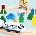thumbnail image 2 of Baohd Wooden Railway Tracks Set Wooden Miniature Train Track Toy Gift Normal 33pcs, 2 of 9