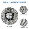 thumbnail image 3 of Shower Caps,White Geometric Diamond Striped Pattern Waterproof Shower Cap for Women 4 Pieces,Double Reusable Hair Cover for Shower PEVA Elastic Stretch Hem, 3 of 7