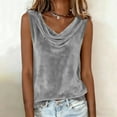 thumbnail image 4 of BUIGTTKLOP Velour Tank Tops for Women Cowl Neck Sleeveless Tops Dressy Casual Vintage Shirts, 4 of 6