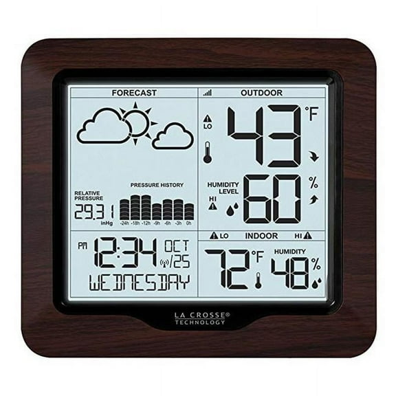 La Crosse Technology Backlight Wireless Digital Forecast Station with Pressure History, 308-1417BL