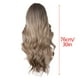 thumbnail image 3 of Pelucas con flequillo para mujer, peluca ondulada suelta, peluca negra para mujer con cabello rizado de longitud media, peluca marrón 1B, peluca europea y rosa, malla mate de seda, tupé dividido., 3 of 3