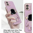 thumbnail image 3 of Compatible with Samsung Galaxy A05 Case with Plating Creative Astronaut Cartoon Holder Pink, Phone Samsung A05 Case Silicone Shockproof Stand Soft TPU Protective Slim Cover (Purple), 3 of 12