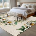 thumbnail image 4 of Spring Pastoral Large Area Rugs 5x8 ft White Circle Flower Linen Texture Washable Rug Non Slip Indoor Carpet Absorbent Floor Mat for Living Room Bedroom Dining Room, 4 of 9