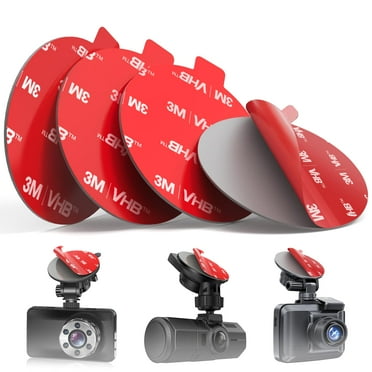 volport Sticky Adhesive Pad Replacement for Dash Cam Suction Cup Mount, 4pcs 56mm(2.2") 3M VHB Round Heat Resistant Double Sided Mounting Sticker Tape for Car Dashboard Windshield Camera GPS Holder