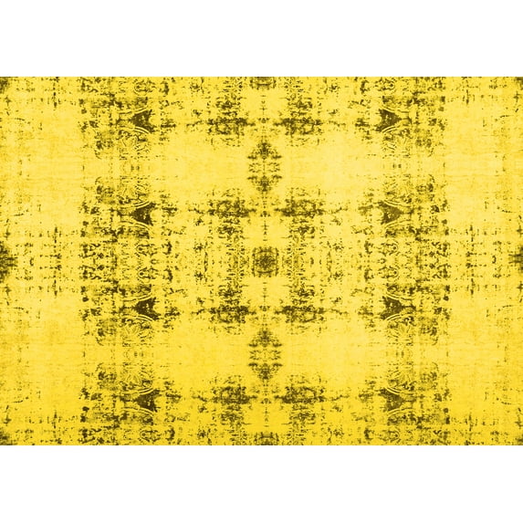 Ahgly Company Indoor Rectangle Solid Yellow Modern Area Rugs, 5' x 8'