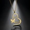 thumbnail image 5 of Custom Two Name Necklace For Couple Heart Butterfly Pendant Romantic Love Gift, 5 of 8