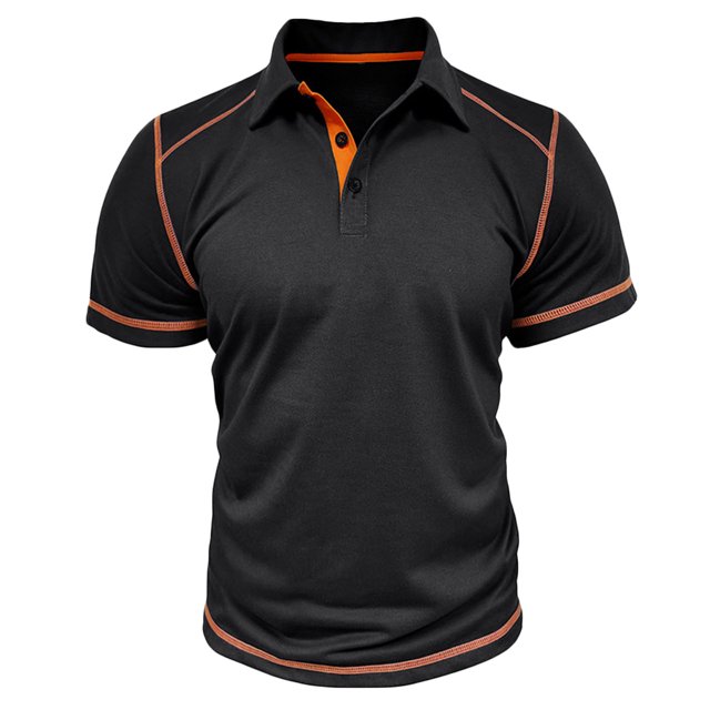 Penkiiy Men's Quick-Dry Short Sleeve Athletic Performance Pullover Shirt 2XL Black